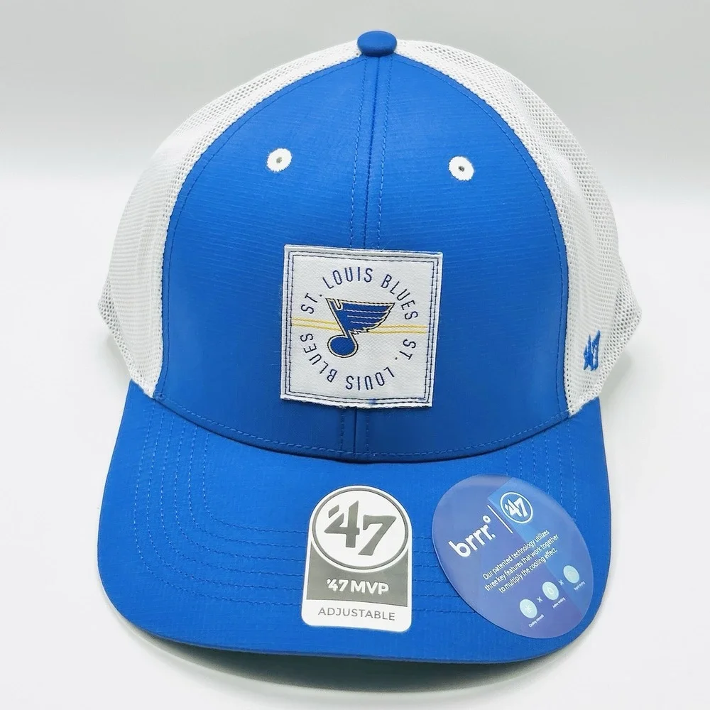 St. Louis Blues '47 Brand Downburst MVP Hat Cap Adjustable Strapback NHL Blue